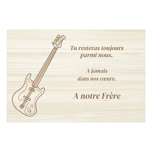 Plaques funéraires en bois Crémation - Guitare électrique musique