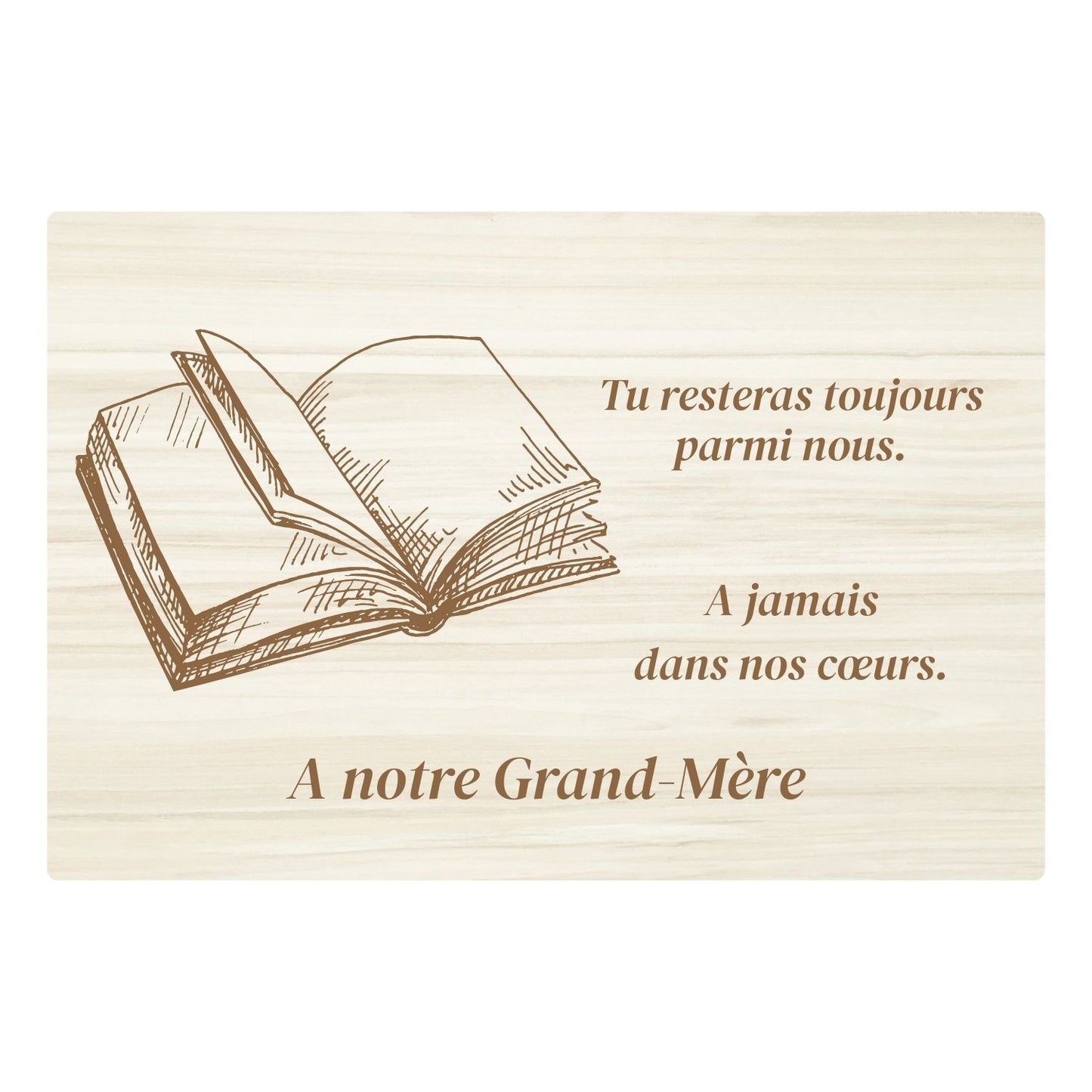 Plaques funéraires en bois Crémation - Livre