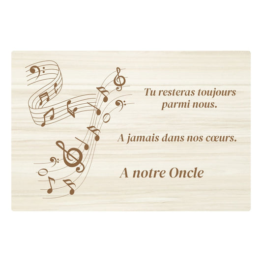 Plaques funéraires en bois Crémation - Notes de musique
