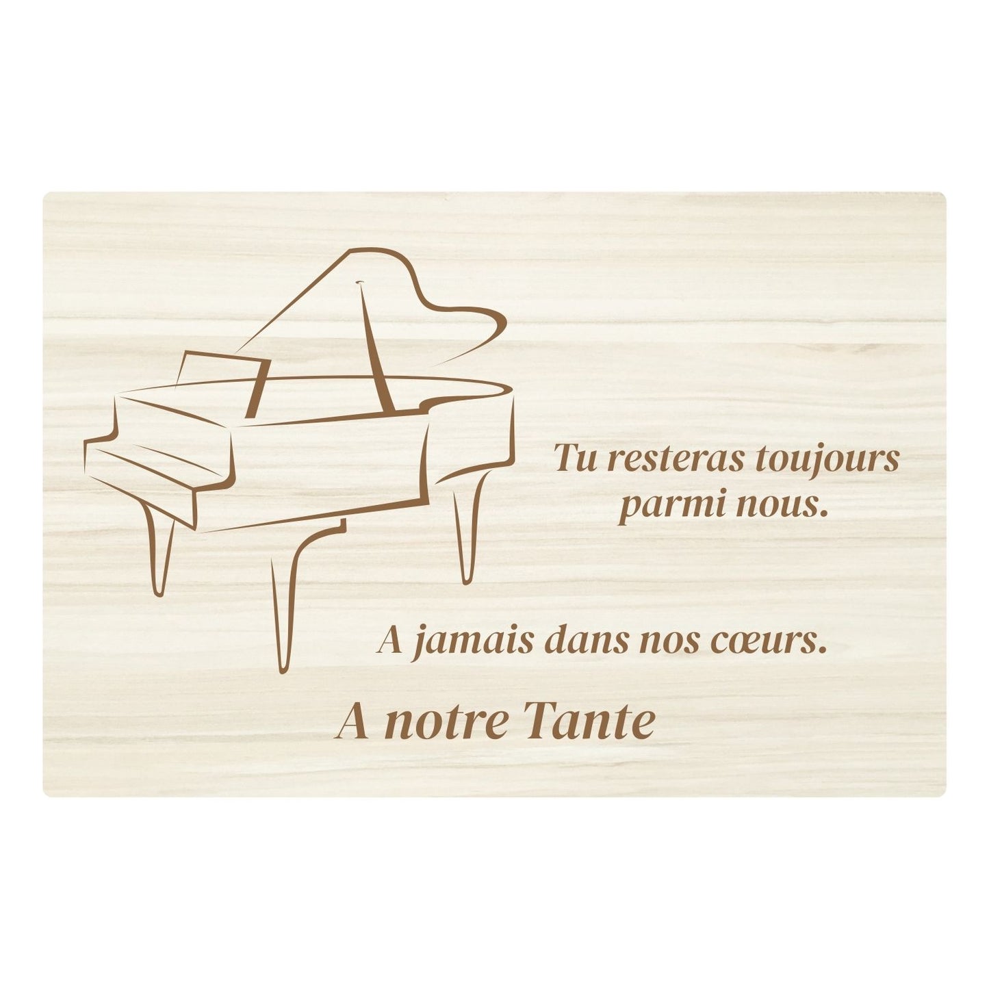 Plaques funéraires en bois Crémation - Piano musique
