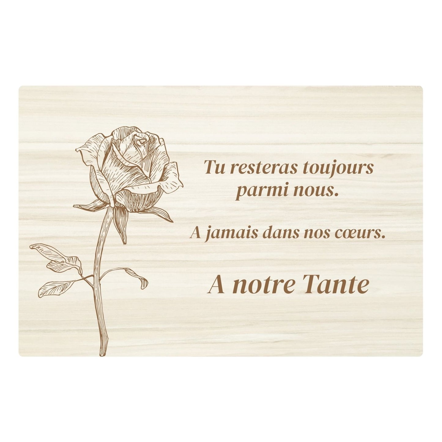 Plaques funéraires en bois Crémation - Rose
