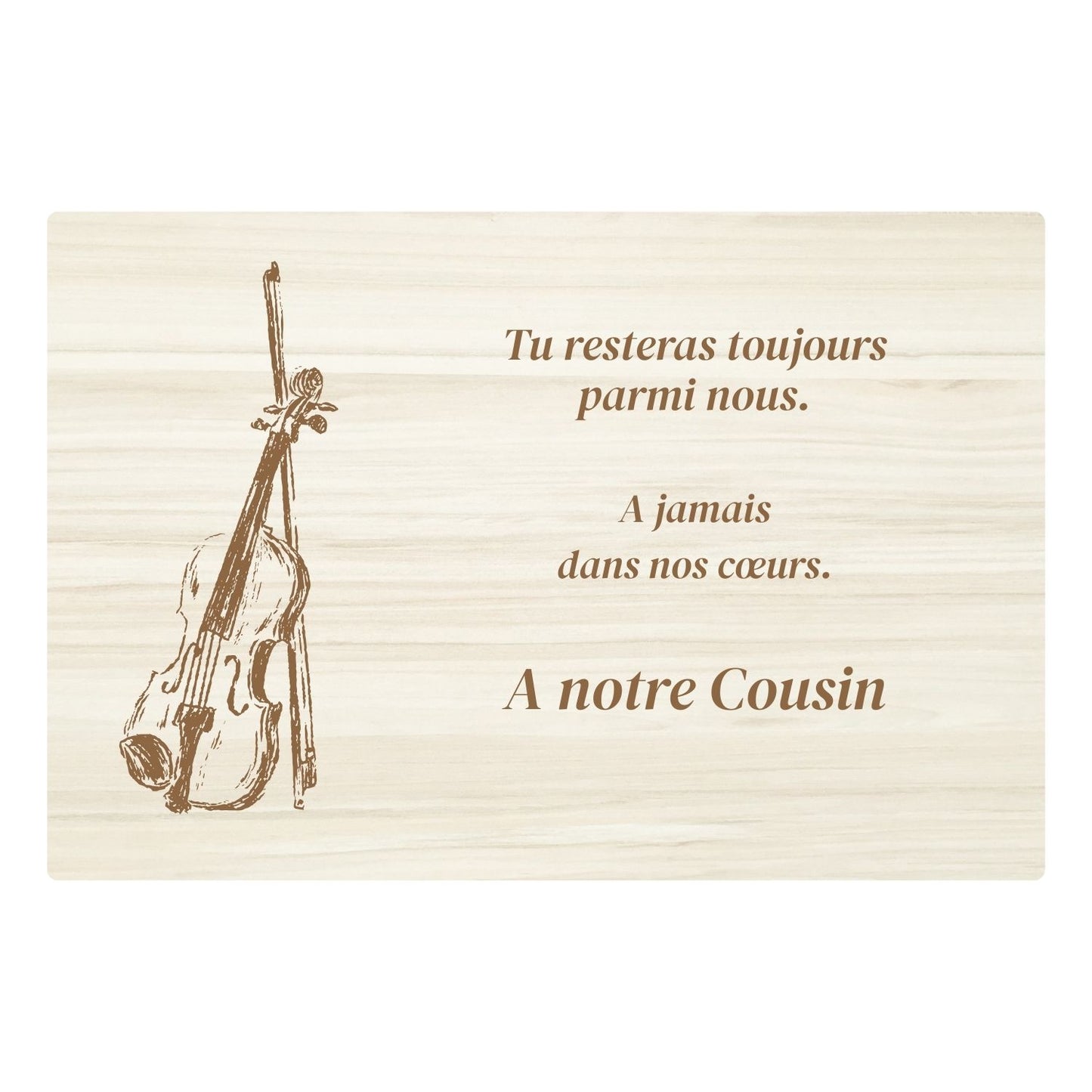 Plaques funéraires en bois Crémation - Violon musique