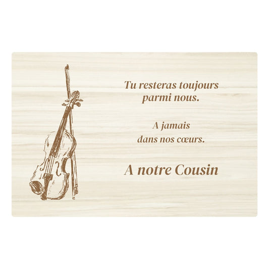 Plaques funéraires en bois Crémation - Violon musique