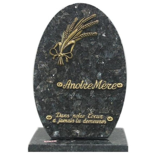 Plaque funeraire ovale