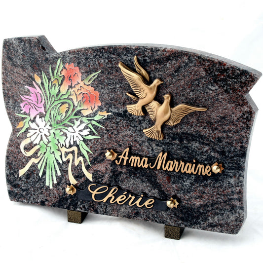 Plaque funeraire couleurs