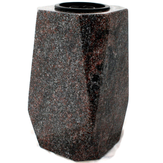 Vase funéraire massif pans coupés