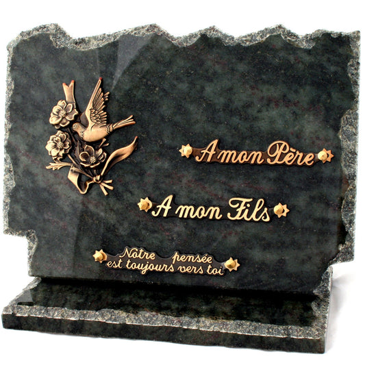 Plaque funeraire socle noir