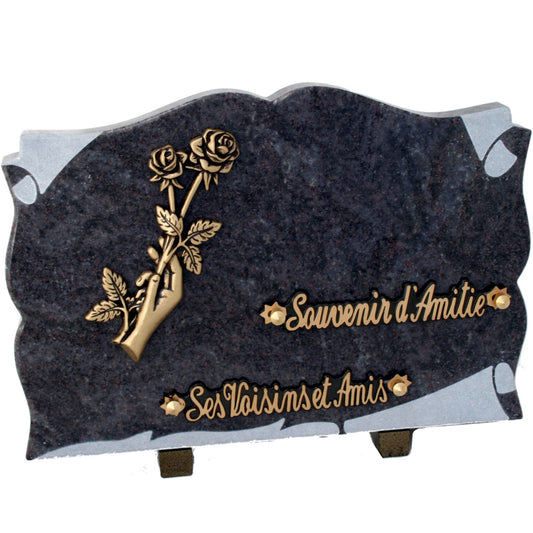 Livre funeraire main roses