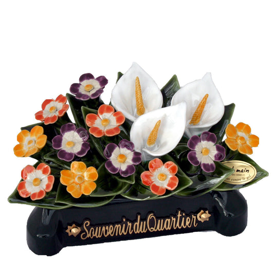 Fleurs ceramique funeraire