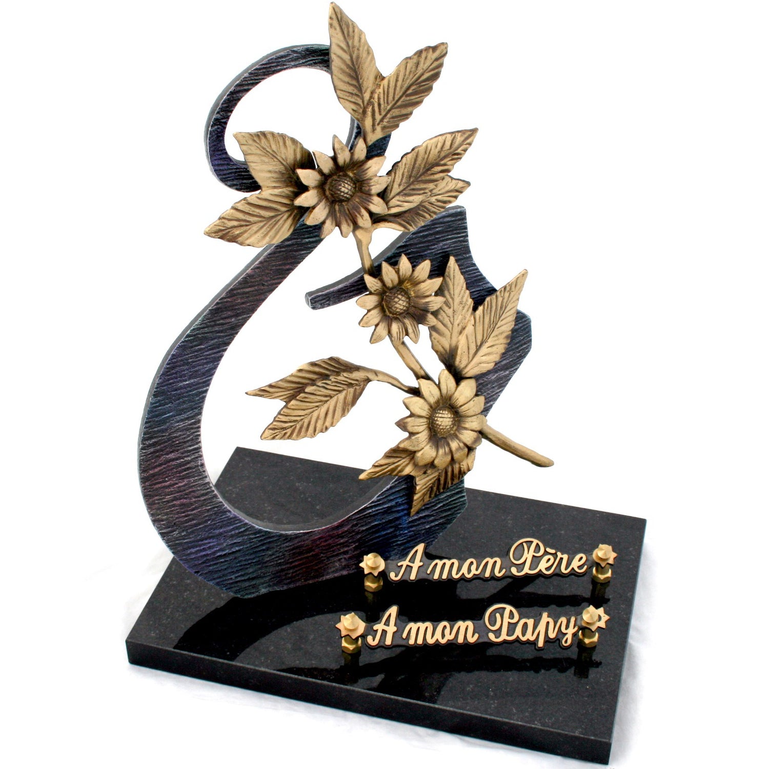 Plaque commémorative personnalisée en acrylique - Doré/argenté/cuivre -  Imperméable (floral) : : Jardin