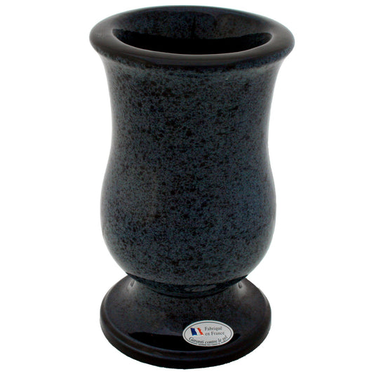 Vase bleu marbre noir