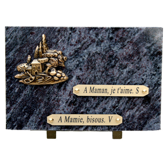 plaque funeraire bronze village
