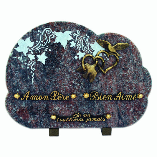 Plaque funéraire feuilles de vigne