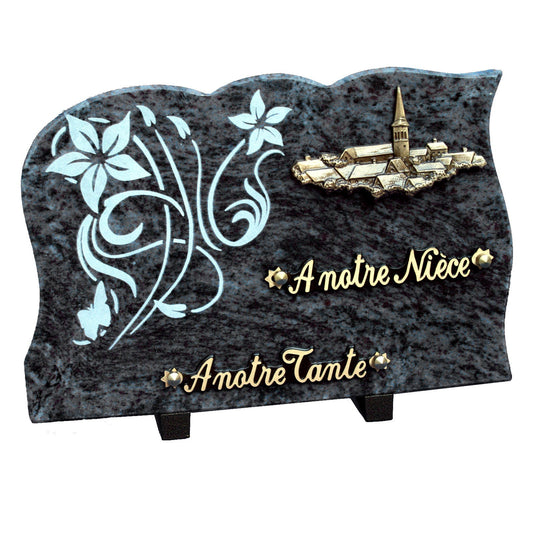 Plaque fleurs village