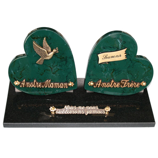 Coeurs funéraire double en résine