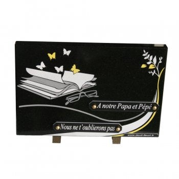 Plaque funéraire Livre