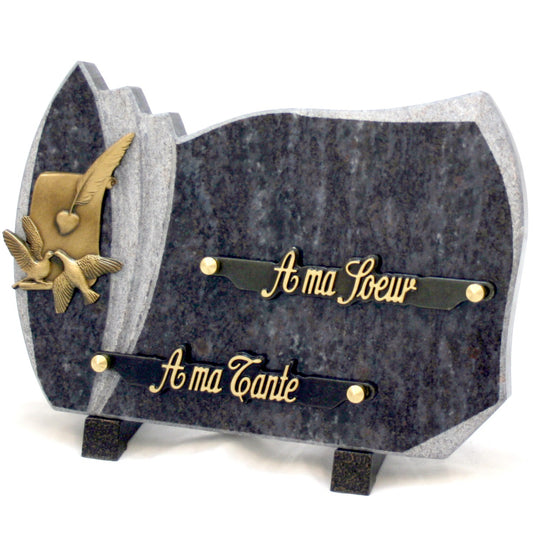 Plaque plumier gris noir