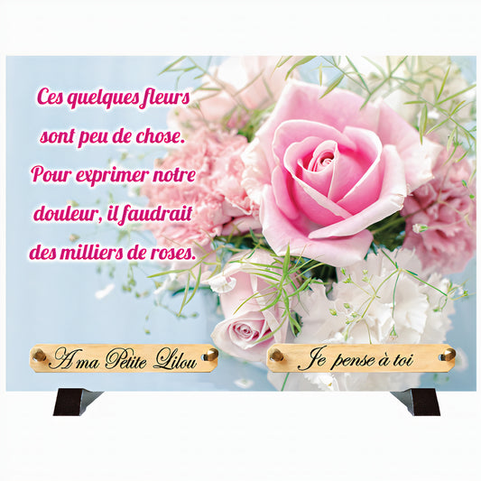 Plaque funéraire Bouquet de roses