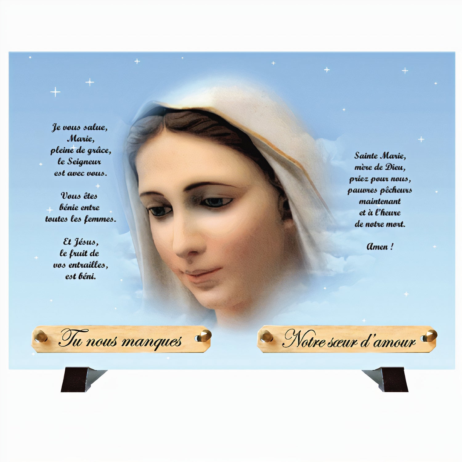Plaque funéraire Vierge Marie